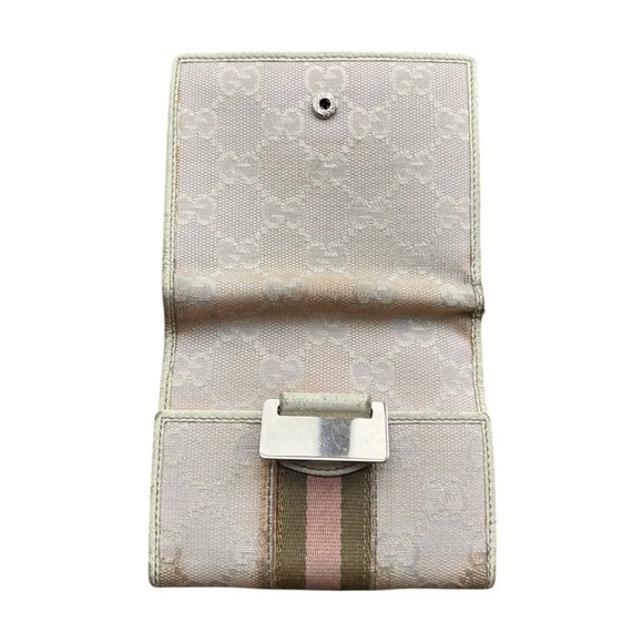LOW START Vintage Gucci Beige and Pink Monogram Wallet - Picture 8 of 9